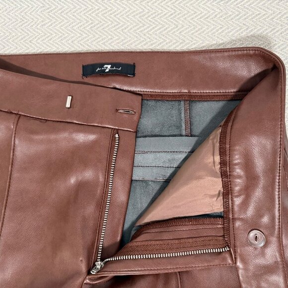 7 For All Mankind Women Pant 29 Brown Bootcut Faux Leather Autumn Fall Bohemian - Picture 9 of 15